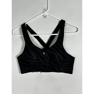Knix Catalyst Front Zip Sports Bra Zebra Print Supportive Fits 32C 34B 36A NEW